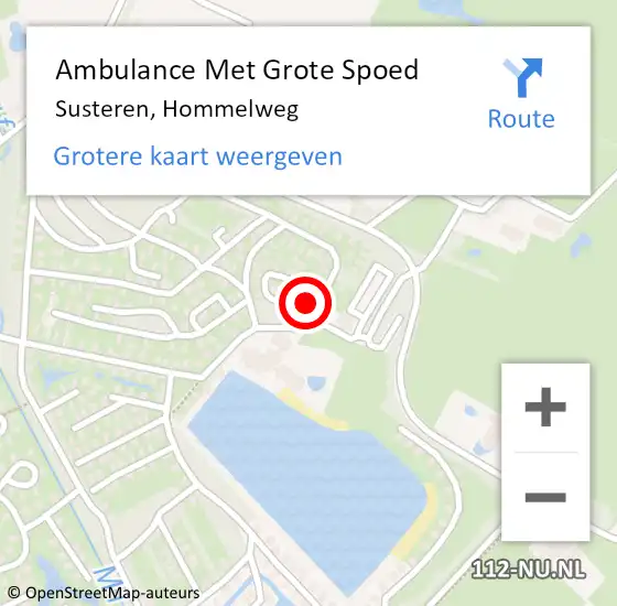 Locatie op kaart van de 112 melding: Ambulance Met Grote Spoed Naar Susteren, Hommelweg op 6 augustus 2017 18:31