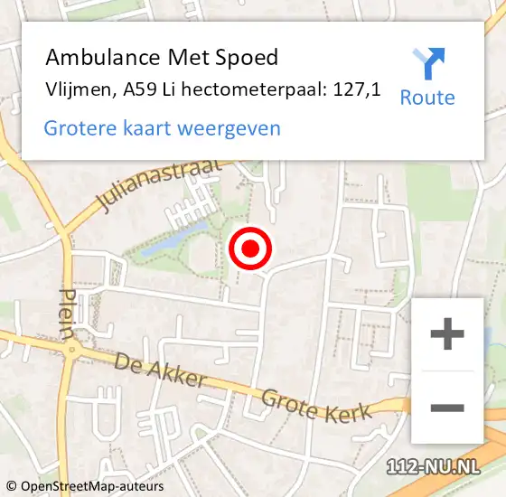 Locatie op kaart van de 112 melding: Ambulance Met Spoed Naar Vlijmen, A59 Li hectometerpaal: 126,0 op 6 augustus 2017 21:05