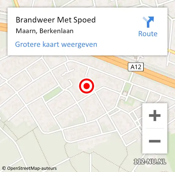 Locatie op kaart van de 112 melding: Brandweer Met Spoed Naar Maarn, Berkenlaan op 6 augustus 2017 22:42