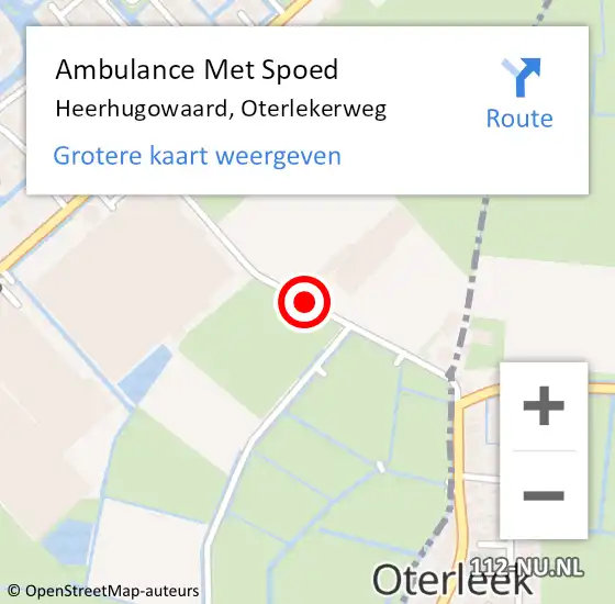 Locatie op kaart van de 112 melding: Ambulance Met Spoed Naar Heerhugowaard, Oterlekerweg op 6 augustus 2017 22:50