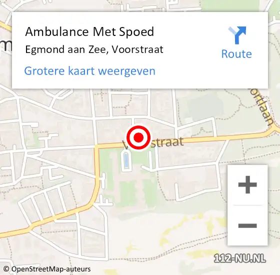 Locatie op kaart van de 112 melding: Ambulance Met Spoed Naar Egmond aan Zee, Voorstraat op 7 augustus 2017 05:37