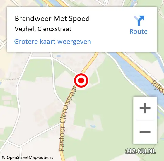 Locatie op kaart van de 112 melding: Brandweer Met Spoed Naar Veghel, Clercxstraat op 7 augustus 2017 08:35