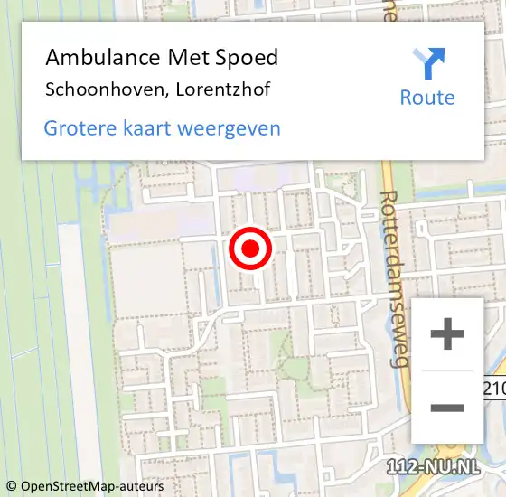 Locatie op kaart van de 112 melding: Ambulance Met Spoed Naar Schoonhoven, Lorentzhof op 7 augustus 2017 08:39