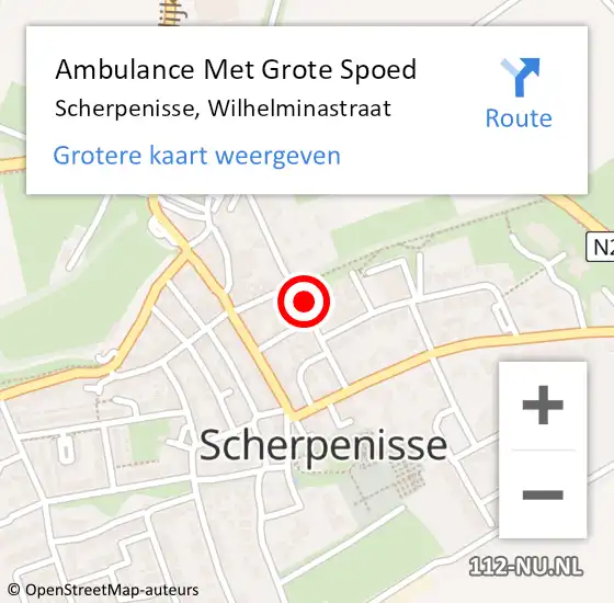 Locatie op kaart van de 112 melding: Ambulance Met Grote Spoed Naar Scherpenisse, Wilhelminastraat op 7 augustus 2017 10:37