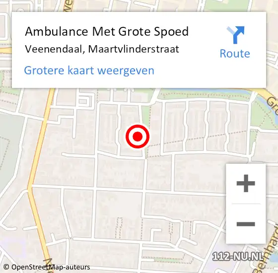 Locatie op kaart van de 112 melding: Ambulance Met Grote Spoed Naar Veenendaal, Maartvlinderstraat op 7 augustus 2017 11:03