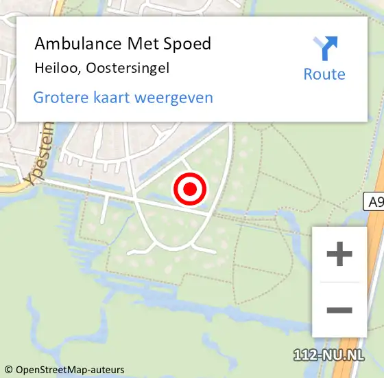 Locatie op kaart van de 112 melding: Ambulance Met Spoed Naar Heiloo, Oostersingel op 7 augustus 2017 11:19
