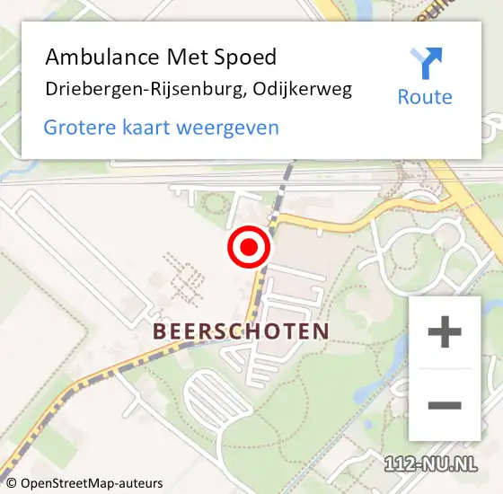 Locatie op kaart van de 112 melding: Ambulance Met Spoed Naar Driebergen-Rijsenburg, Odijkerweg op 7 augustus 2017 11:19