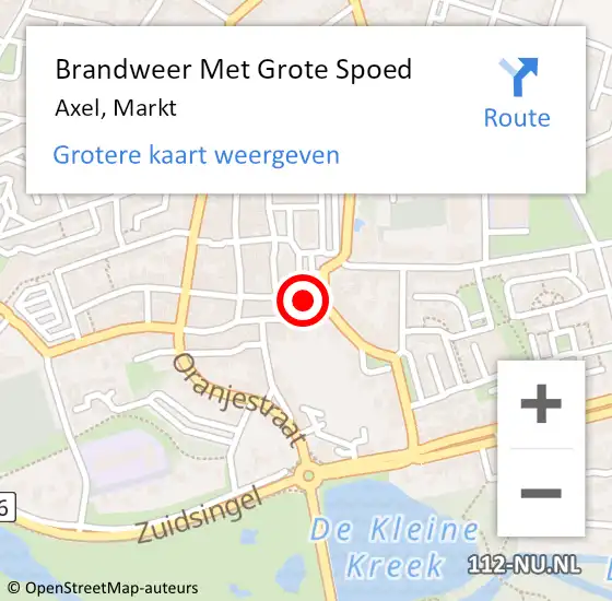 Locatie op kaart van de 112 melding: Brandweer Met Grote Spoed Naar Axel, Markt op 7 augustus 2017 11:23