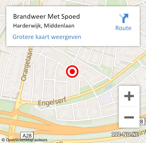 Locatie op kaart van de 112 melding: Brandweer Met Spoed Naar Harderwijk, Middenlaan op 7 augustus 2017 11:54