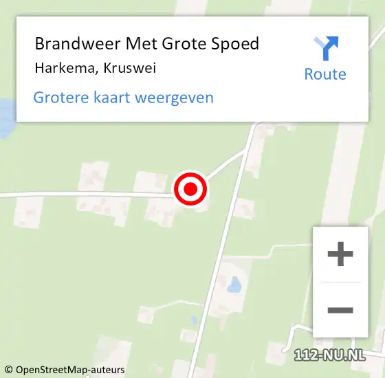 Locatie op kaart van de 112 melding: Brandweer Met Grote Spoed Naar Harkema, Kruswei op 7 augustus 2017 14:43