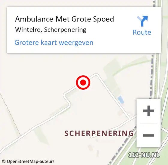 Locatie op kaart van de 112 melding: Ambulance Met Grote Spoed Naar Wintelre, Scherpenering op 7 augustus 2017 14:56