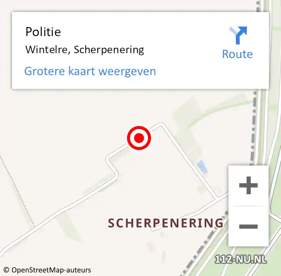 Locatie op kaart van de 112 melding: Politie Wintelre, Scherpenering op 7 augustus 2017 14:57