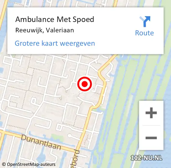 Locatie op kaart van de 112 melding: Ambulance Met Spoed Naar Reeuwijk, Valeriaan op 7 augustus 2017 15:04