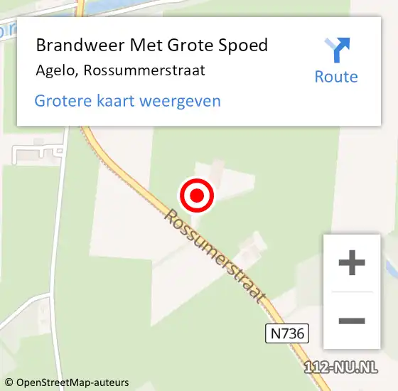 Locatie op kaart van de 112 melding: Brandweer Met Grote Spoed Naar Agelo, Rossummerstraat op 7 augustus 2017 16:23