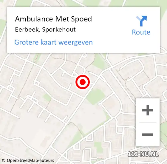 Locatie op kaart van de 112 melding: Ambulance Met Spoed Naar Eerbeek, Sporkehout op 7 augustus 2017 17:15