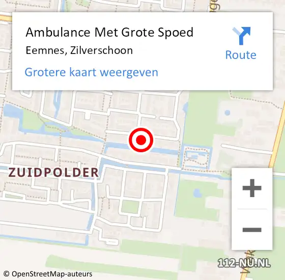Locatie op kaart van de 112 melding: Ambulance Met Grote Spoed Naar Eemnes, Zilverschoon op 7 augustus 2017 17:21