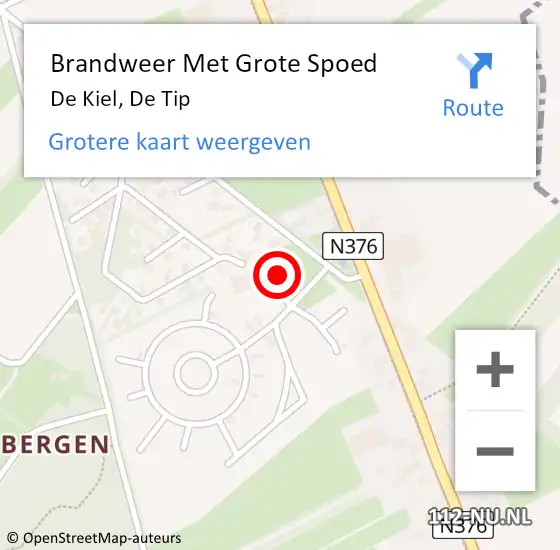 Locatie op kaart van de 112 melding: Brandweer Met Grote Spoed Naar De Kiel, De Tip op 7 augustus 2017 19:20