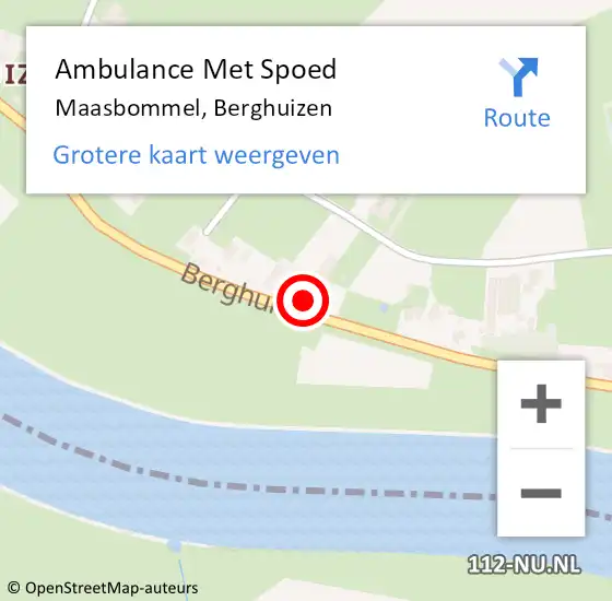 Locatie op kaart van de 112 melding: Ambulance Met Spoed Naar Maasbommel, Berghuizen op 7 augustus 2017 20:05