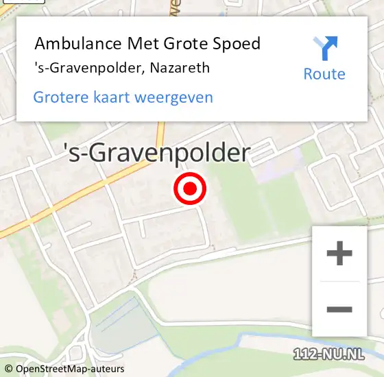 Locatie op kaart van de 112 melding: Ambulance Met Grote Spoed Naar 's-Gravenpolder, Nazareth op 7 augustus 2017 20:57