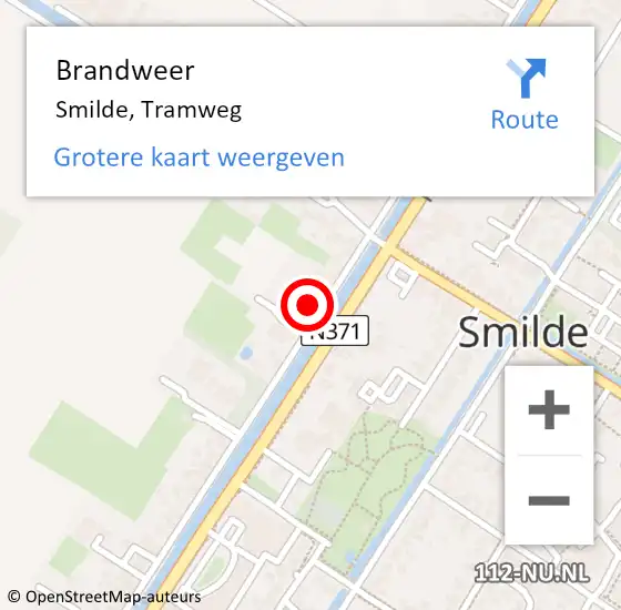 Locatie op kaart van de 112 melding: Brandweer Smilde, Tramweg op 7 augustus 2017 21:08