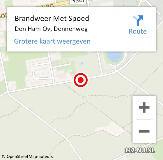 Locatie op kaart van de 112 melding: Brandweer Met Spoed Naar Den Ham Ov, Dennenweg op 7 augustus 2017 21:45
