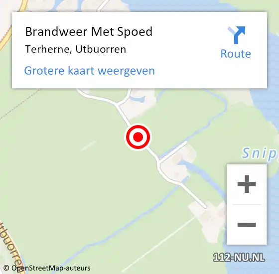 Locatie op kaart van de 112 melding: Brandweer Met Spoed Naar Terherne, Utbuorren op 7 augustus 2017 21:47