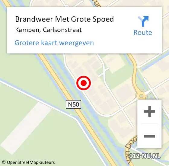 Locatie op kaart van de 112 melding: Brandweer Met Grote Spoed Naar Kampen, Carlsonstraat op 7 augustus 2017 21:50