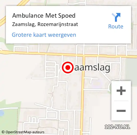 Locatie op kaart van de 112 melding: Ambulance Met Spoed Naar Zaamslag, Rozemarijnstraat op 7 augustus 2017 23:34