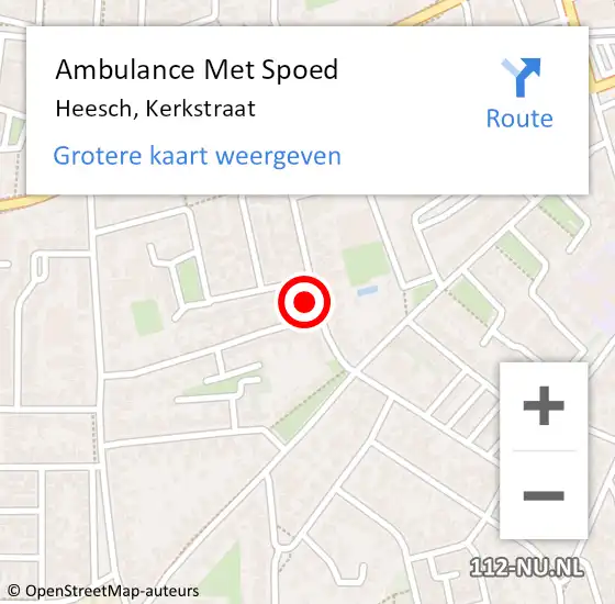 Locatie op kaart van de 112 melding: Ambulance Met Spoed Naar Heesch, Kerkstraat op 8 augustus 2017 00:09