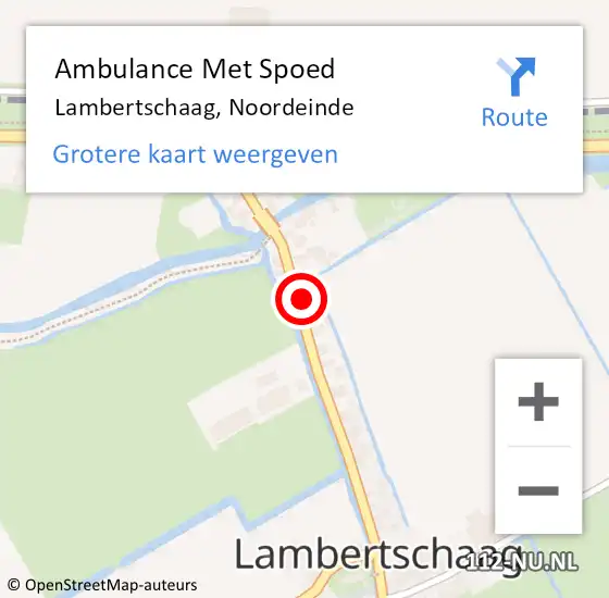 Locatie op kaart van de 112 melding: Ambulance Met Spoed Naar Lambertschaag, Noordeinde op 8 augustus 2017 03:01