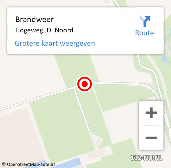 Locatie op kaart van de 112 melding: Brandweer Hogeweg, D. Noord op 29 januari 2014 10:42