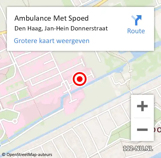 Locatie op kaart van de 112 melding: Ambulance Met Spoed Naar Den Haag, Jan-Hein Donnerstraat op 8 augustus 2017 10:05
