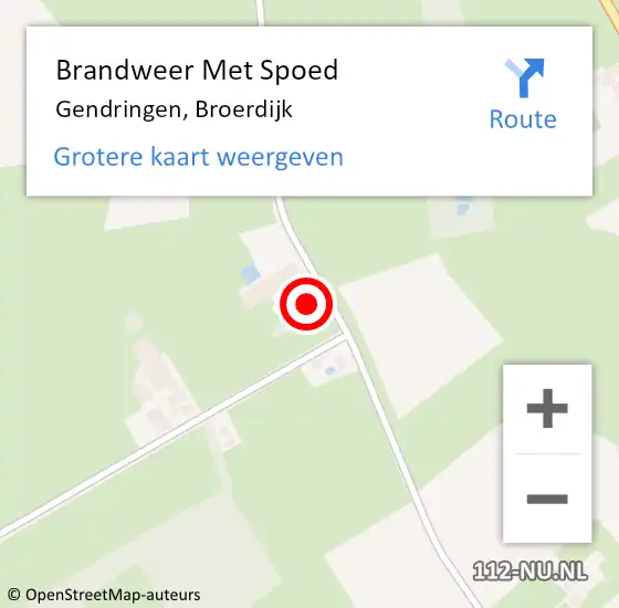 Locatie op kaart van de 112 melding: Brandweer Met Spoed Naar Gendringen, Broerdijk op 8 augustus 2017 10:51