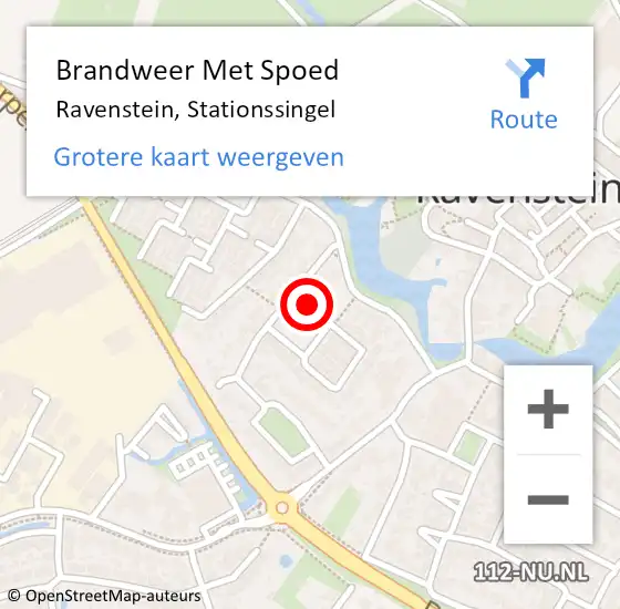 Locatie op kaart van de 112 melding: Brandweer Met Spoed Naar Ravenstein, Stationssingel op 8 augustus 2017 11:15