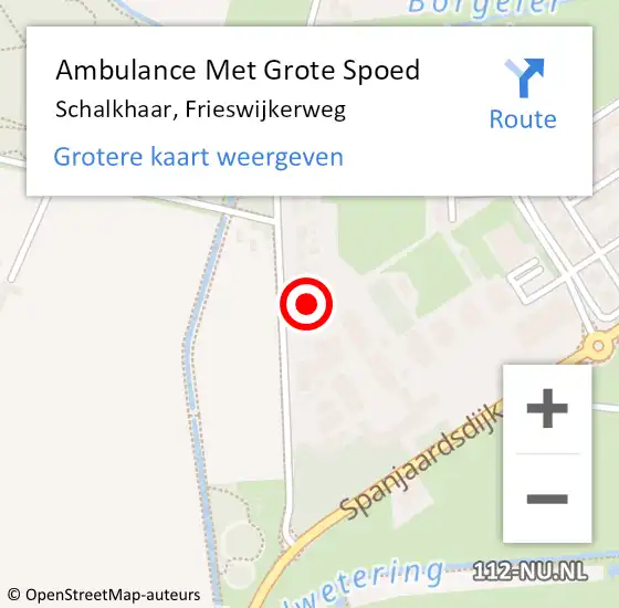 Locatie op kaart van de 112 melding: Ambulance Met Grote Spoed Naar Schalkhaar, Frieswijkerweg op 8 augustus 2017 12:37