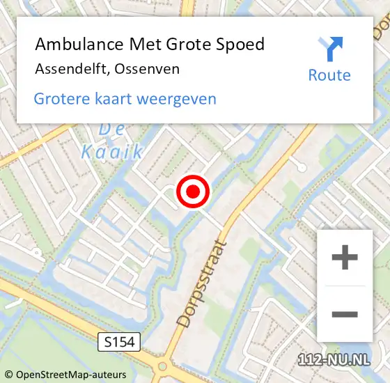 Locatie op kaart van de 112 melding: Ambulance Met Grote Spoed Naar Assendelft, Ossenven op 8 augustus 2017 13:53