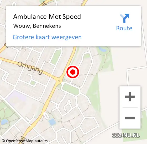 Locatie op kaart van de 112 melding: Ambulance Met Spoed Naar Wouw, Bennekens op 8 augustus 2017 14:07