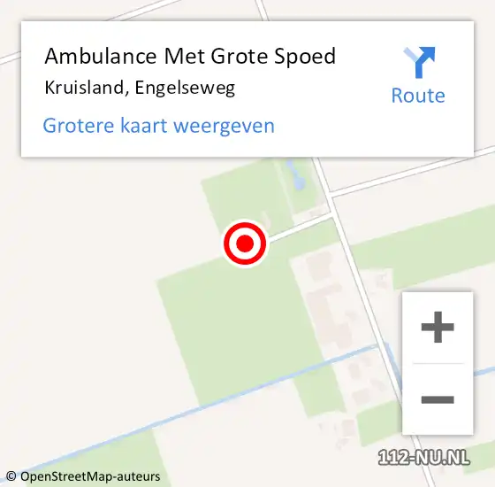 Locatie op kaart van de 112 melding: Ambulance Met Grote Spoed Naar Kruisland, Engelseweg op 8 augustus 2017 15:28