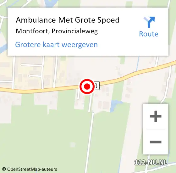 Locatie op kaart van de 112 melding: Ambulance Met Grote Spoed Naar Montfoort, Provincialeweg op 8 augustus 2017 18:35