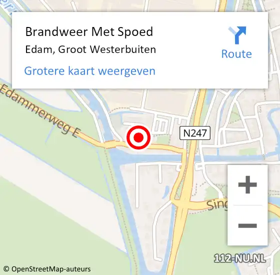 Locatie op kaart van de 112 melding: Brandweer Met Spoed Naar Edam, Groot Westerbuiten op 8 augustus 2017 18:55