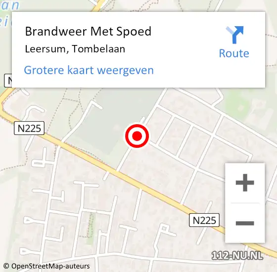Locatie op kaart van de 112 melding: Brandweer Met Spoed Naar Leersum, Tombelaan op 8 augustus 2017 19:47
