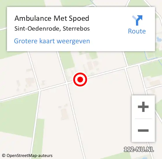 Locatie op kaart van de 112 melding: Ambulance Met Spoed Naar Sint-Oedenrode, Sterrebos op 8 augustus 2017 20:00