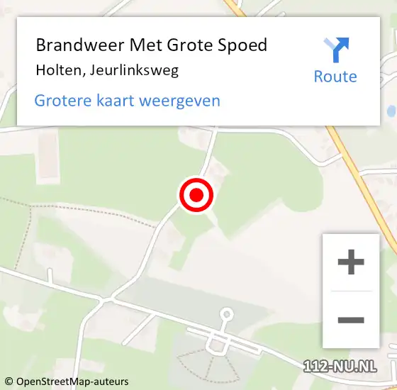 Locatie op kaart van de 112 melding: Brandweer Met Grote Spoed Naar Holten, Jeurlinksweg op 8 augustus 2017 21:55