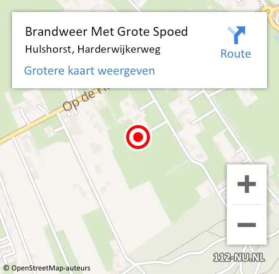 Locatie op kaart van de 112 melding: Brandweer Met Grote Spoed Naar Hulshorst, Harderwijkerweg op 8 augustus 2017 22:22