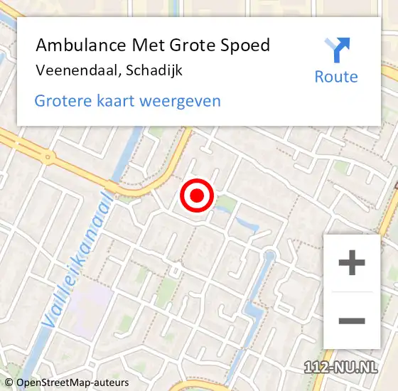 Locatie op kaart van de 112 melding: Ambulance Met Grote Spoed Naar Veenendaal, Schadijk op 9 augustus 2017 05:12