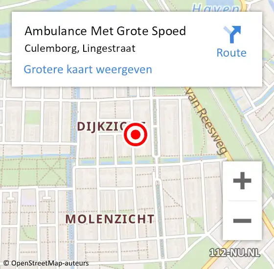 Locatie op kaart van de 112 melding: Ambulance Met Grote Spoed Naar Culemborg, Lingestraat op 9 augustus 2017 07:58