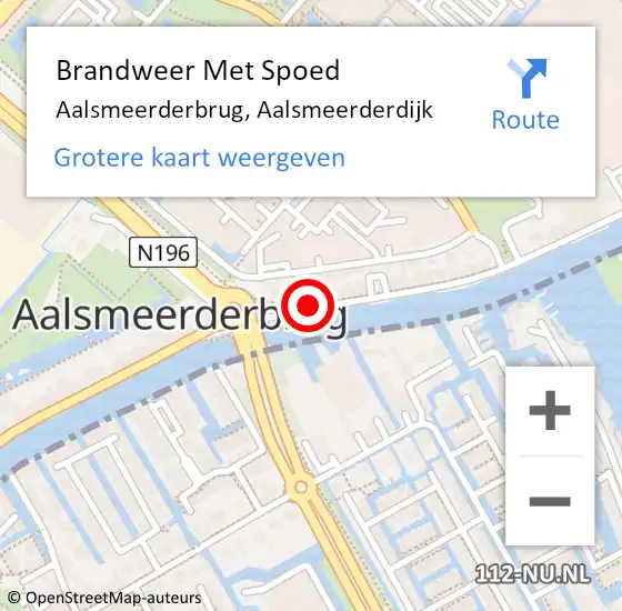 Locatie op kaart van de 112 melding: Brandweer Met Spoed Naar Aalsmeerderbrug, Aalsmeerderdijk op 9 augustus 2017 11:18