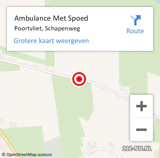 Locatie op kaart van de 112 melding: Ambulance Met Spoed Naar Poortvliet, Schapenweg op 9 augustus 2017 12:18