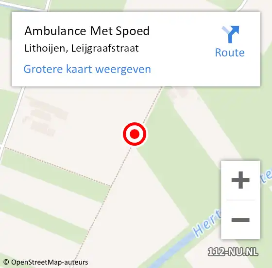 Locatie op kaart van de 112 melding: Ambulance Met Spoed Naar Lithoijen, Leijgraafstraat op 9 augustus 2017 12:44