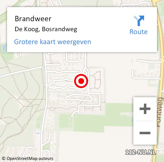 Locatie op kaart van de 112 melding: Brandweer De Koog, Bosrandweg op 9 augustus 2017 12:44